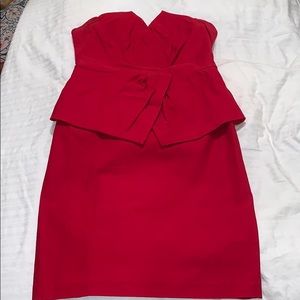 Red Mini strapless dress